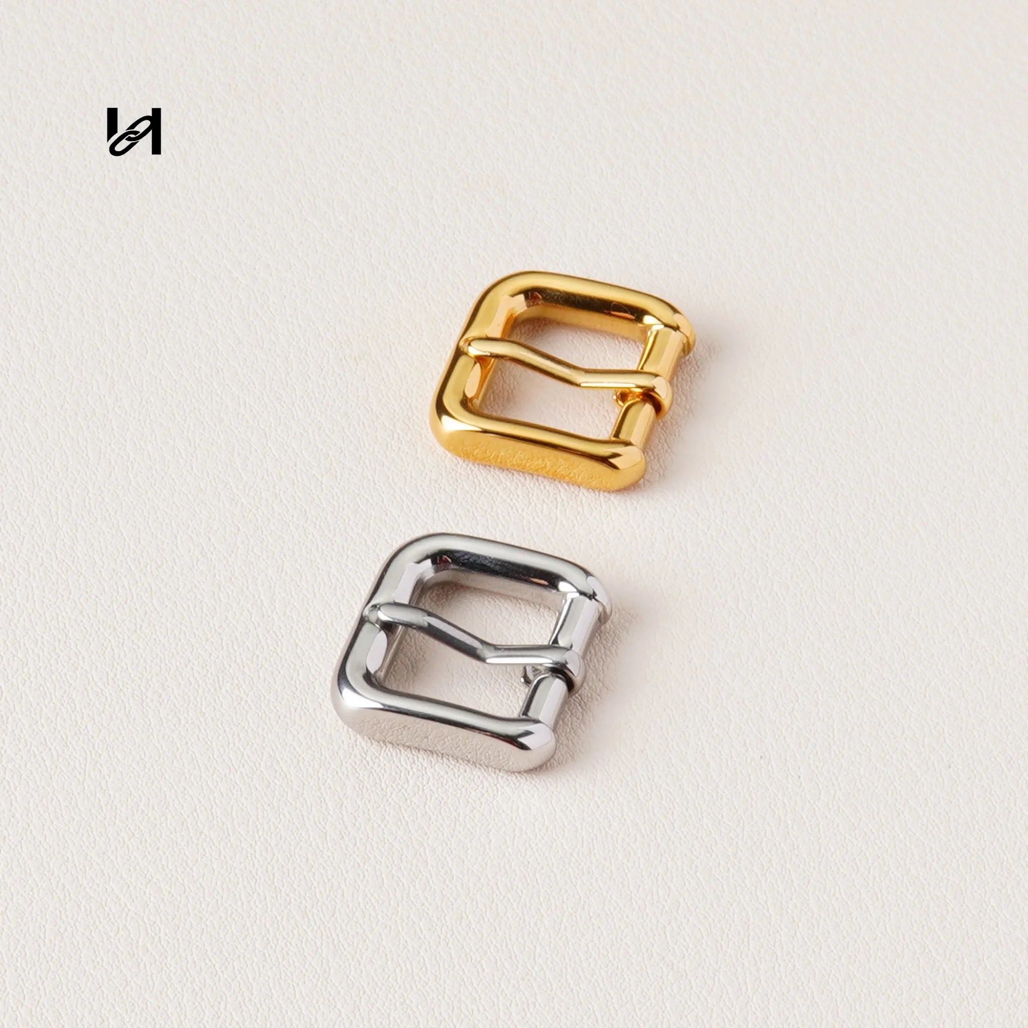 10.5mm 316L Stainless Steel Mini Pin Buckle 24K Gold Plated Silver Bag Strap Hardware