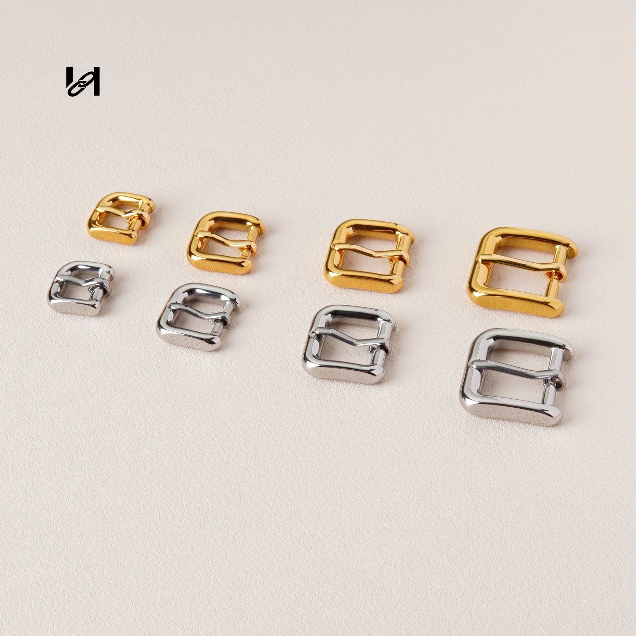 316L Stainless Steel Mini Pin Buckle | 4 Sizes 10.5mm 12.5mm 15.5mm 19.5mm | 24K Gold Plated / Silver | Bag Strap