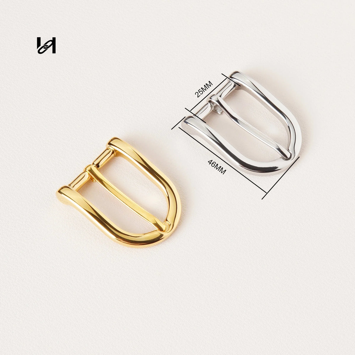 316L Stainless Steel Pin Belt Buckle | 25mm Single-Prong Gold & Silver - hardware