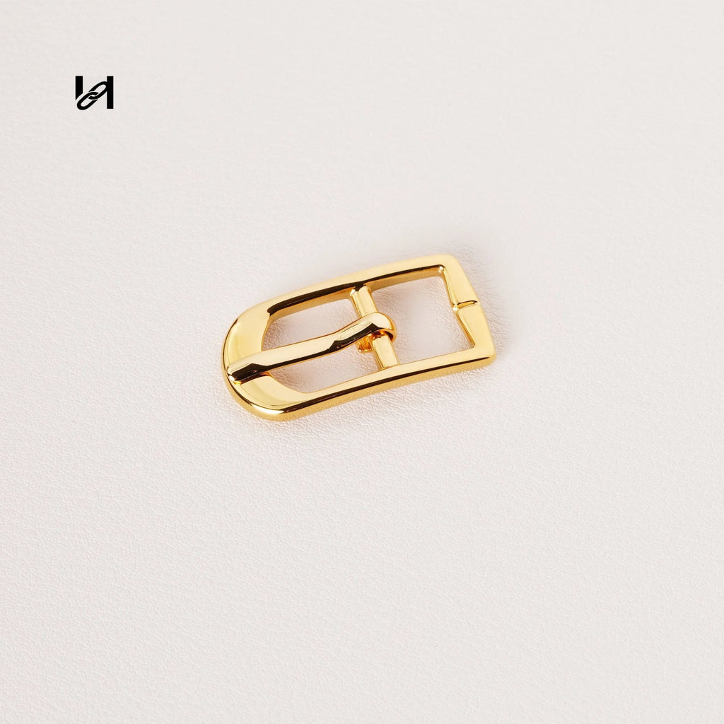 316L Stainless Steel Pin Buckle | 24K Gold PVD Plated Center Bar Buckle for Leather Belts & Bag Straps