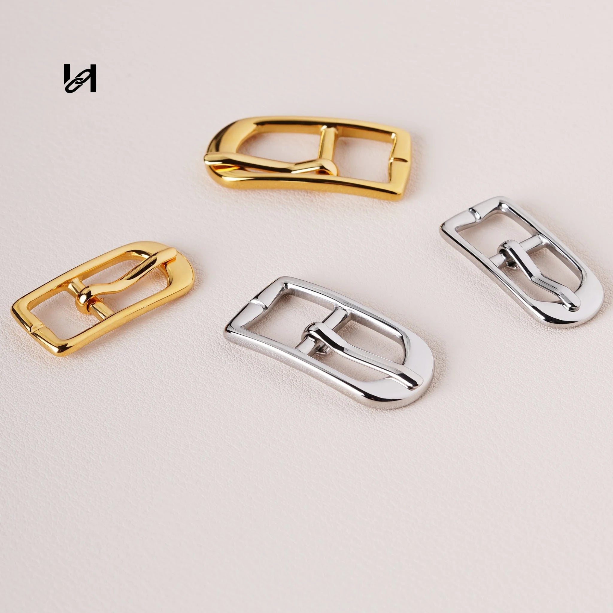 316L Stainless Steel Pin Buckle | 24K Gold PVD Plated Center Bar Buckle for Leather Belts & Bag Straps