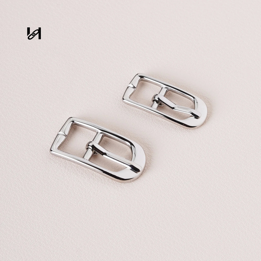 316L Stainless Steel Pin Buckle | 24K Gold PVD Plated Center Bar Buckle for Leather Belts & Bag Straps