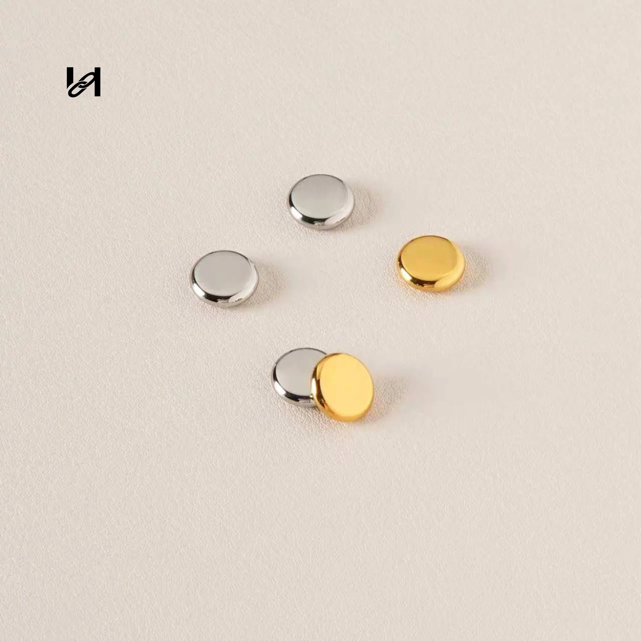316L Stainless Steel Round Dome Studs – 12mm Mirror-Polished Bag Hardware | 24K Gold IP & Steel

