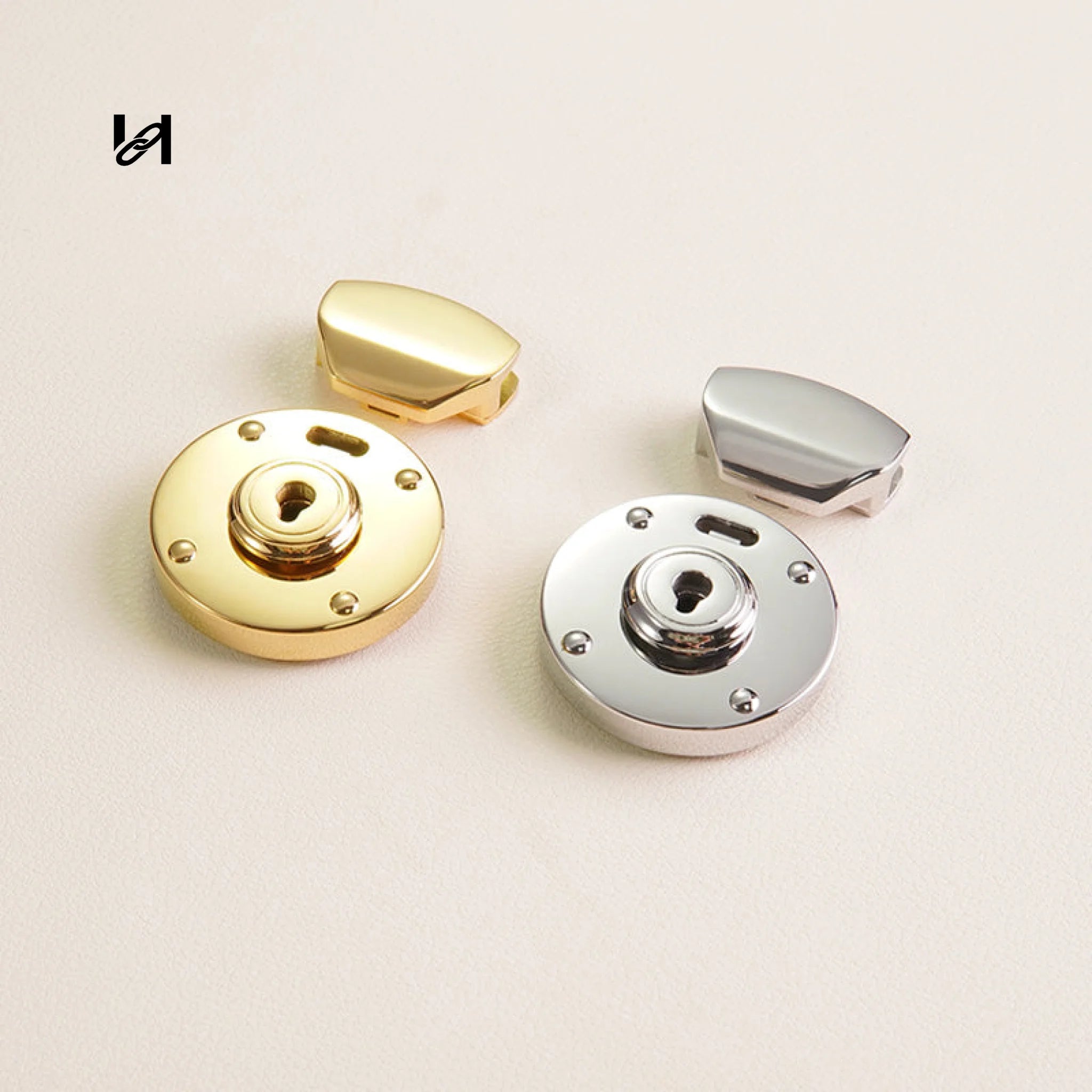 316L Stainless Steel Round Twist Lock – Leather Handbag & Purse Turn Lock Clasp Hardware