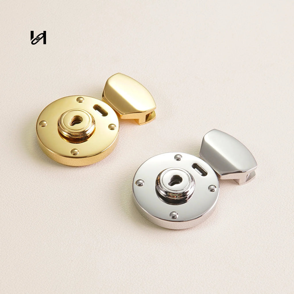 316L Stainless Steel Round Twist Lock – Leather Handbag & Purse Turn Lock Clasp Hardware - hardware