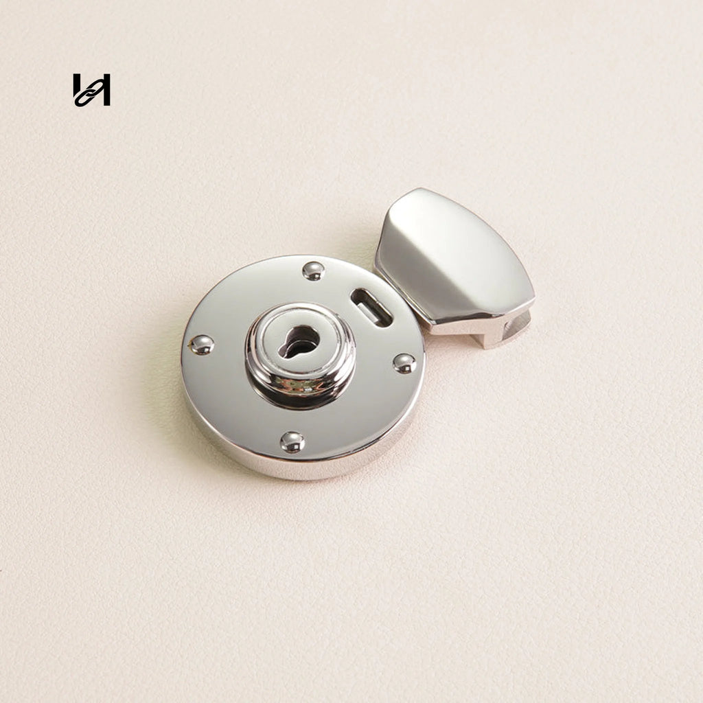 316L Stainless Steel Round Twist Lock – Leather Handbag & Purse Turn Lock Clasp Hardware