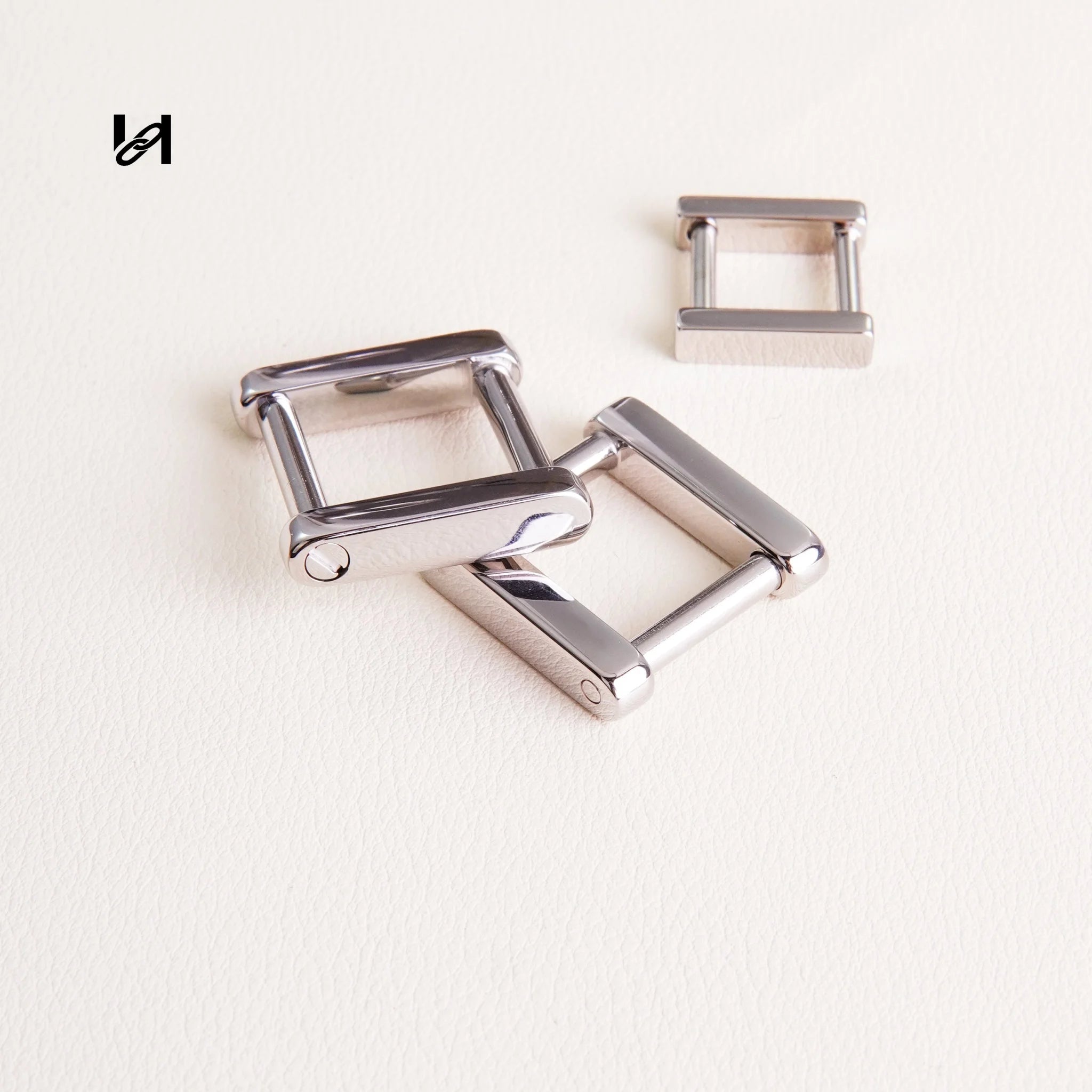 316L Stainless Steel Screw Square Ring | 24K Gold Plated / Silver / Sandblasted Black | Leather Strap Bag Hardware