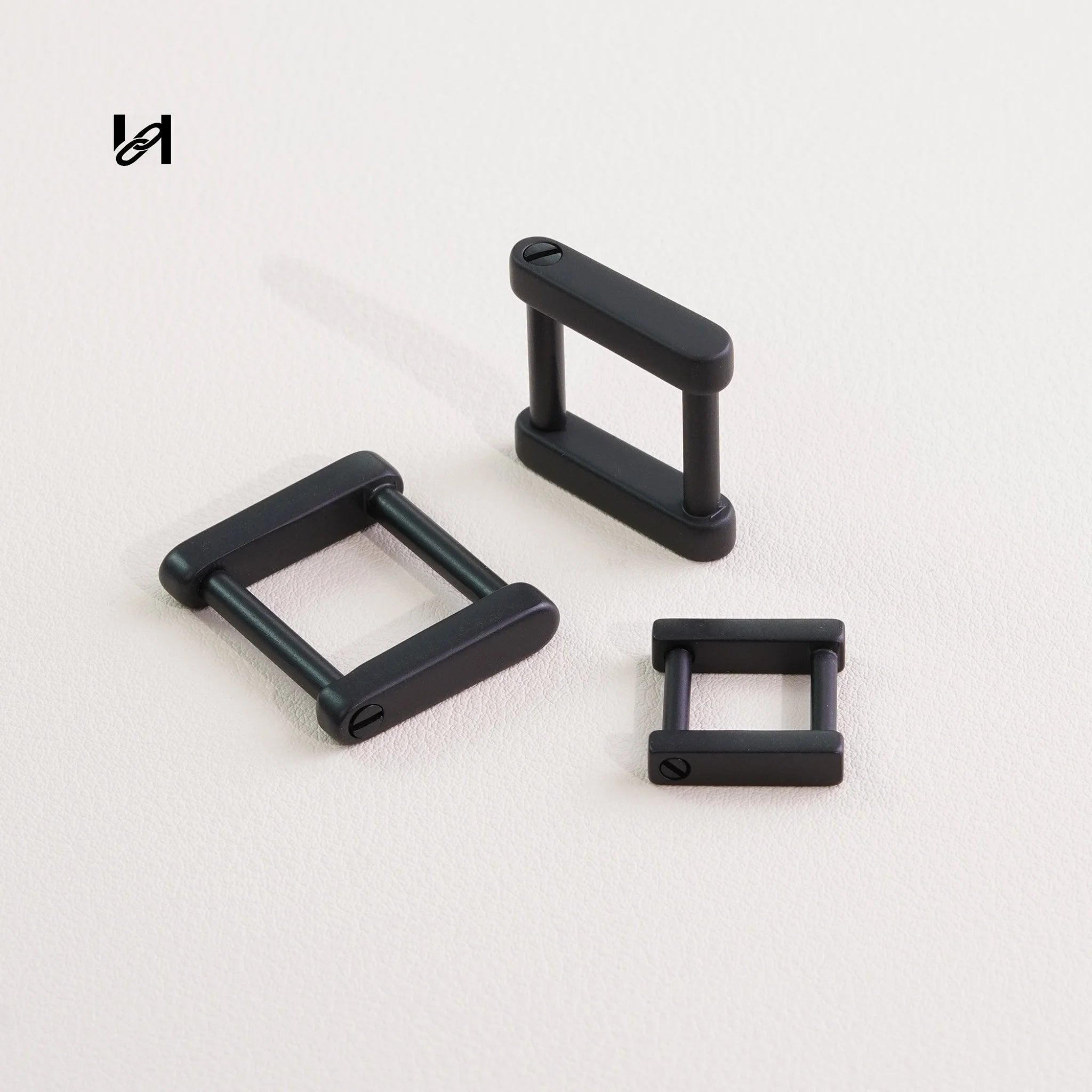 316L Stainless Steel Screw Square Ring | 24K Gold Plated / Silver / Sandblasted Black | Leather Strap Bag Hardware