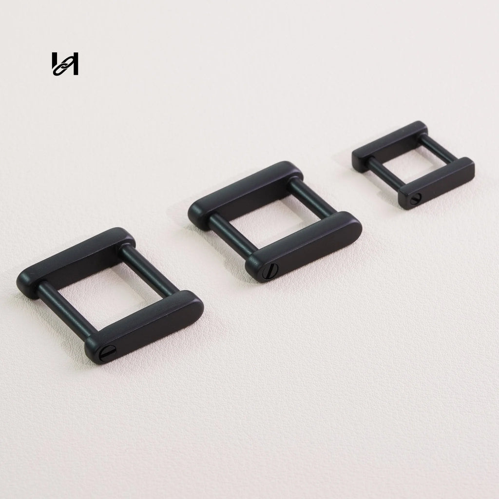 316L Stainless Steel Screw Square Ring | 24K Gold Plated / Silver / Sandblasted Black | Leather Strap Bag Hardware
