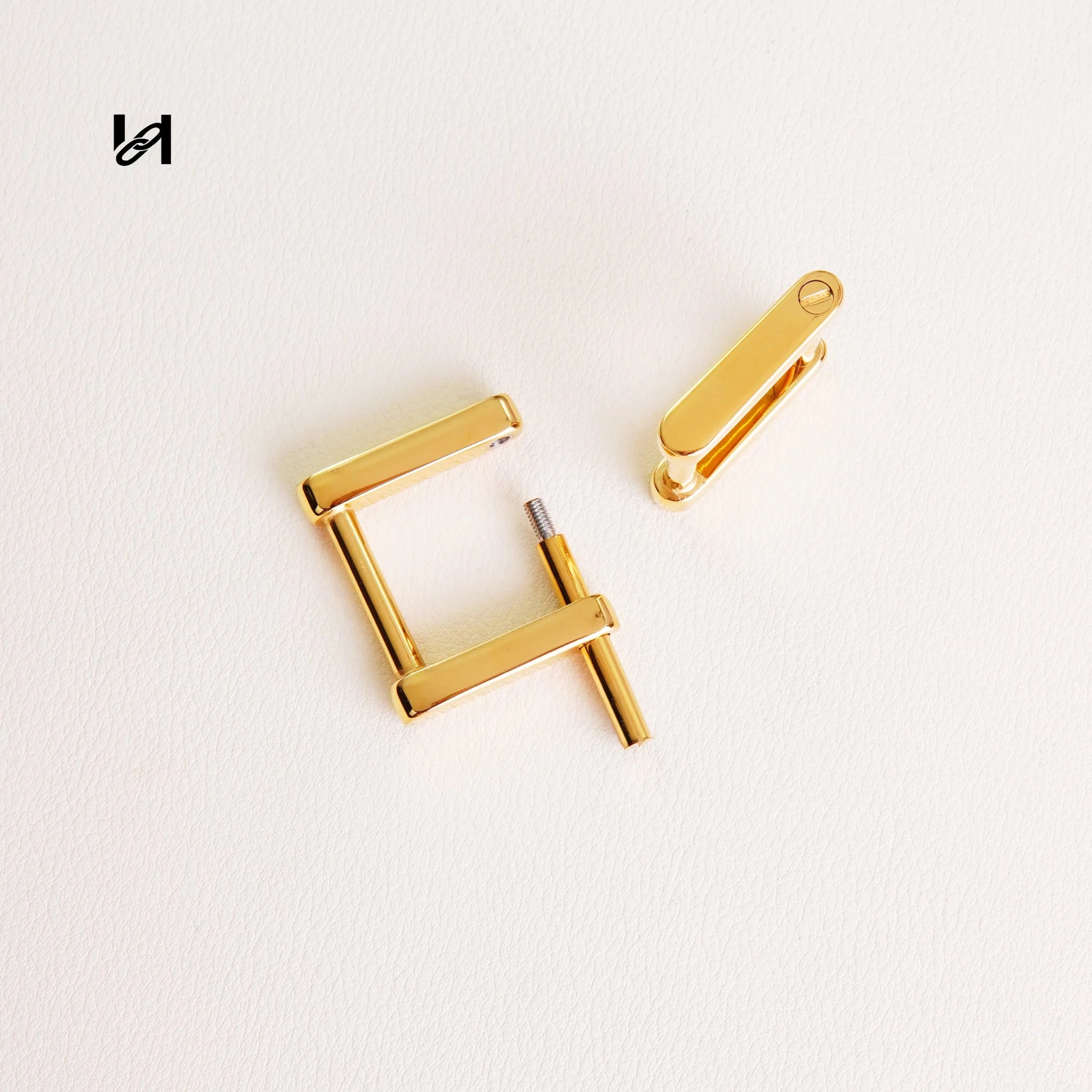 316L Stainless Steel Screw Square Ring | 24K Gold Plated / Silver / Sandblasted Black | Leather Strap Bag Hardware