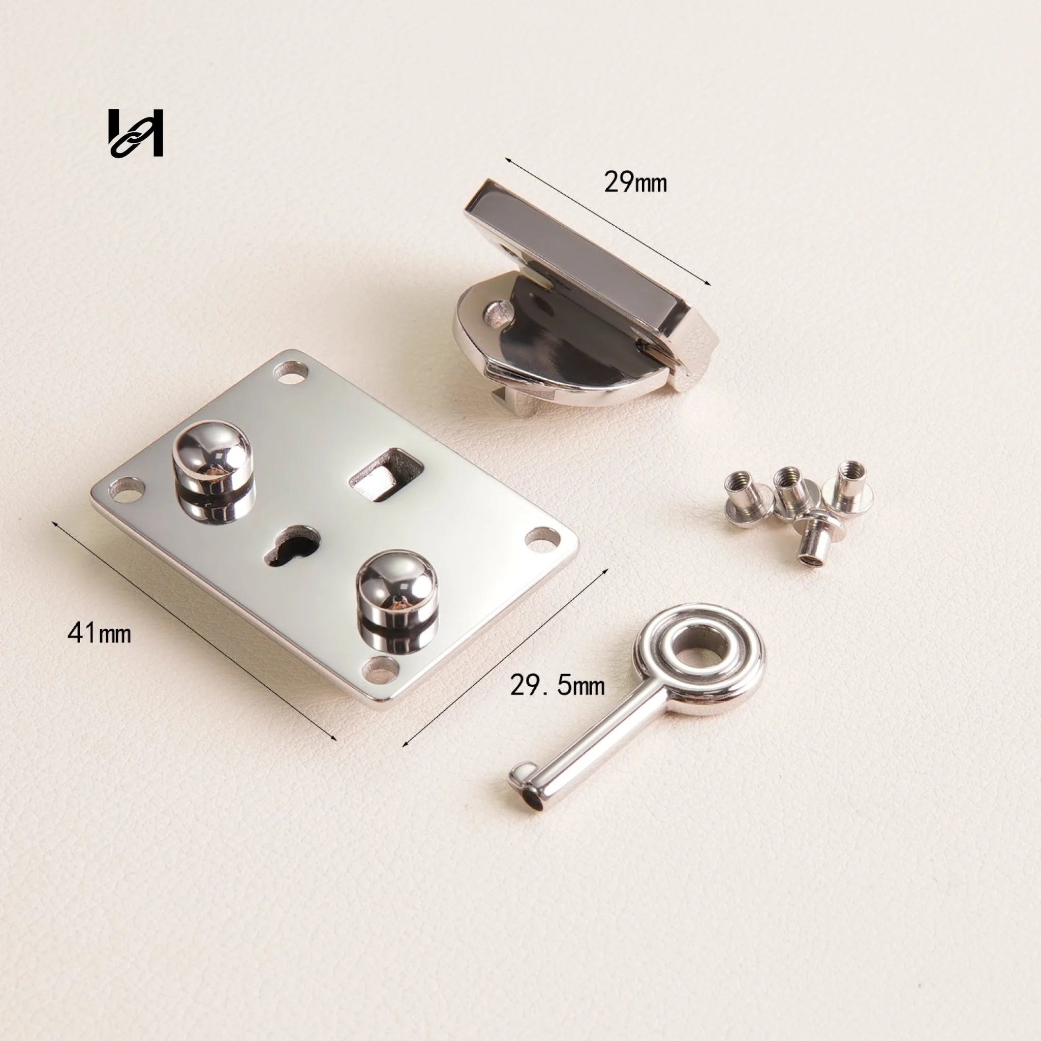 316L Stainless Steel Trunk Lock with Key – Leather Bag & Briefcase Clasp Hardware