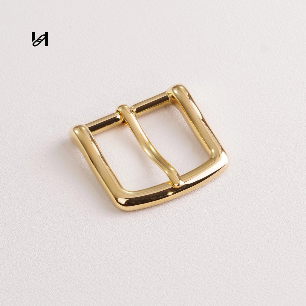 32mm Stainless Steel Pin Belt Buckle – Gold & Silver Square Curve Hardware for Belts & Leather Bags - hardware