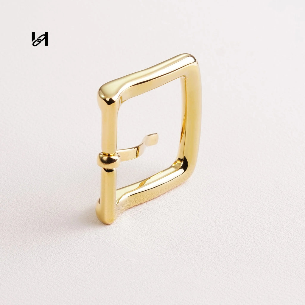 32mm Stainless Steel Pin Belt Buckle – Gold & Silver Square Curve Hardware for Belts & Leather Bags - hardware