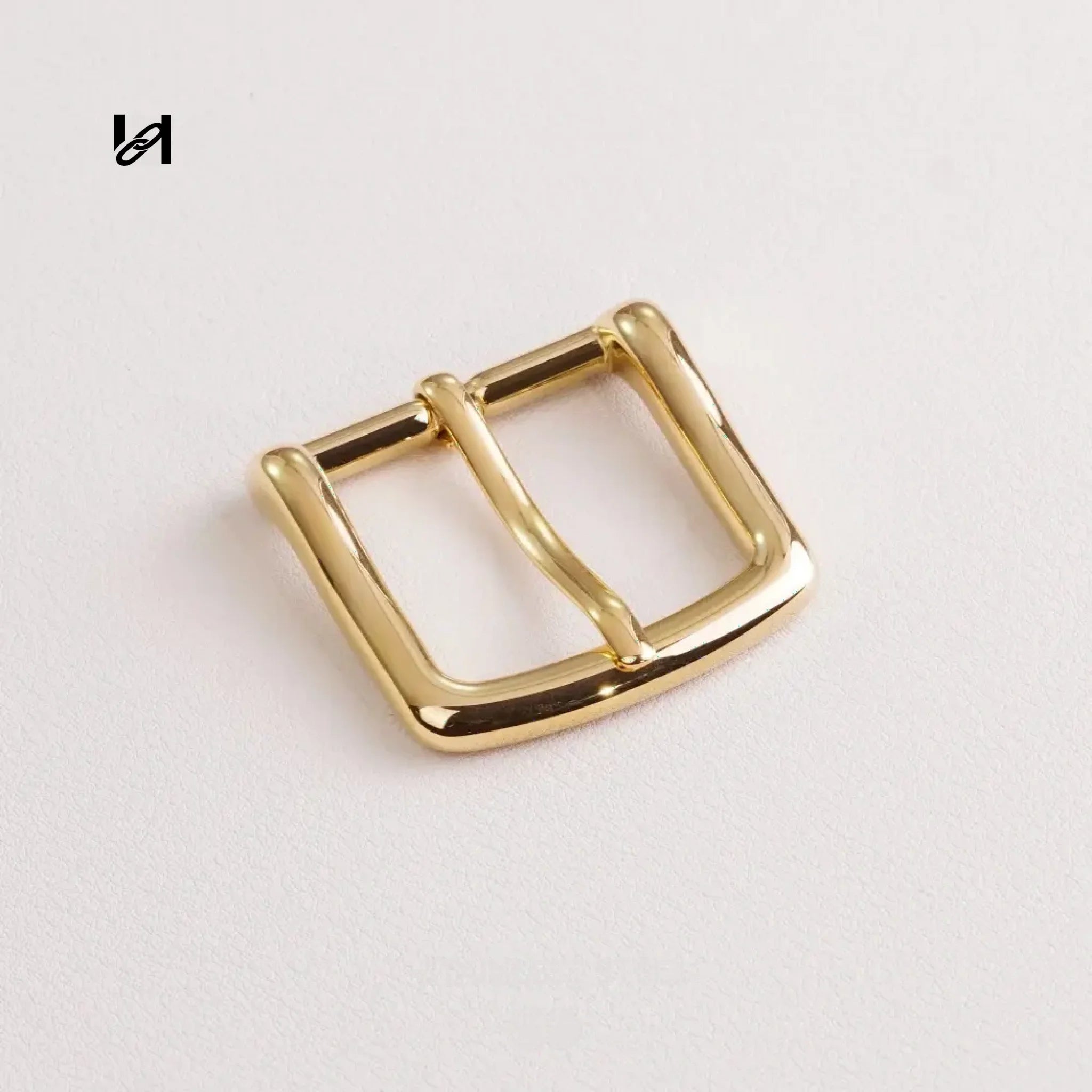 Stainless steel square-curve belt buckle - Gold - hardware