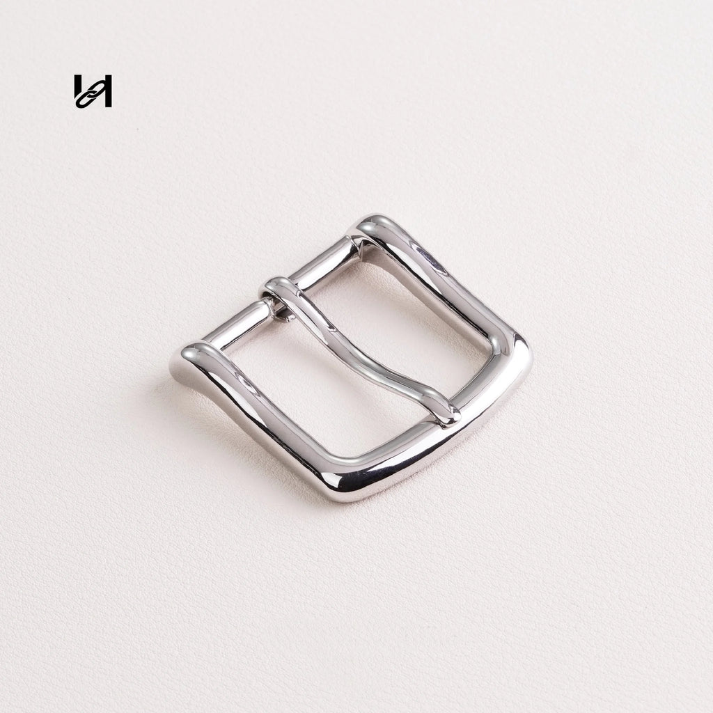 32mm Stainless Steel Pin Belt Buckle – Gold & Silver Square Curve Hardware for Belts & Leather Bags - hardware