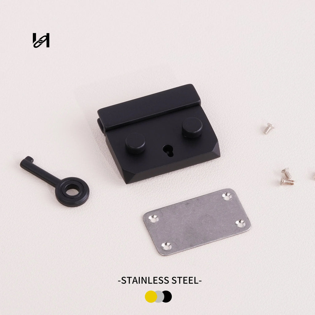 40×33mm Stainless Steel Briefcase Lock for Luggage - black - hardware