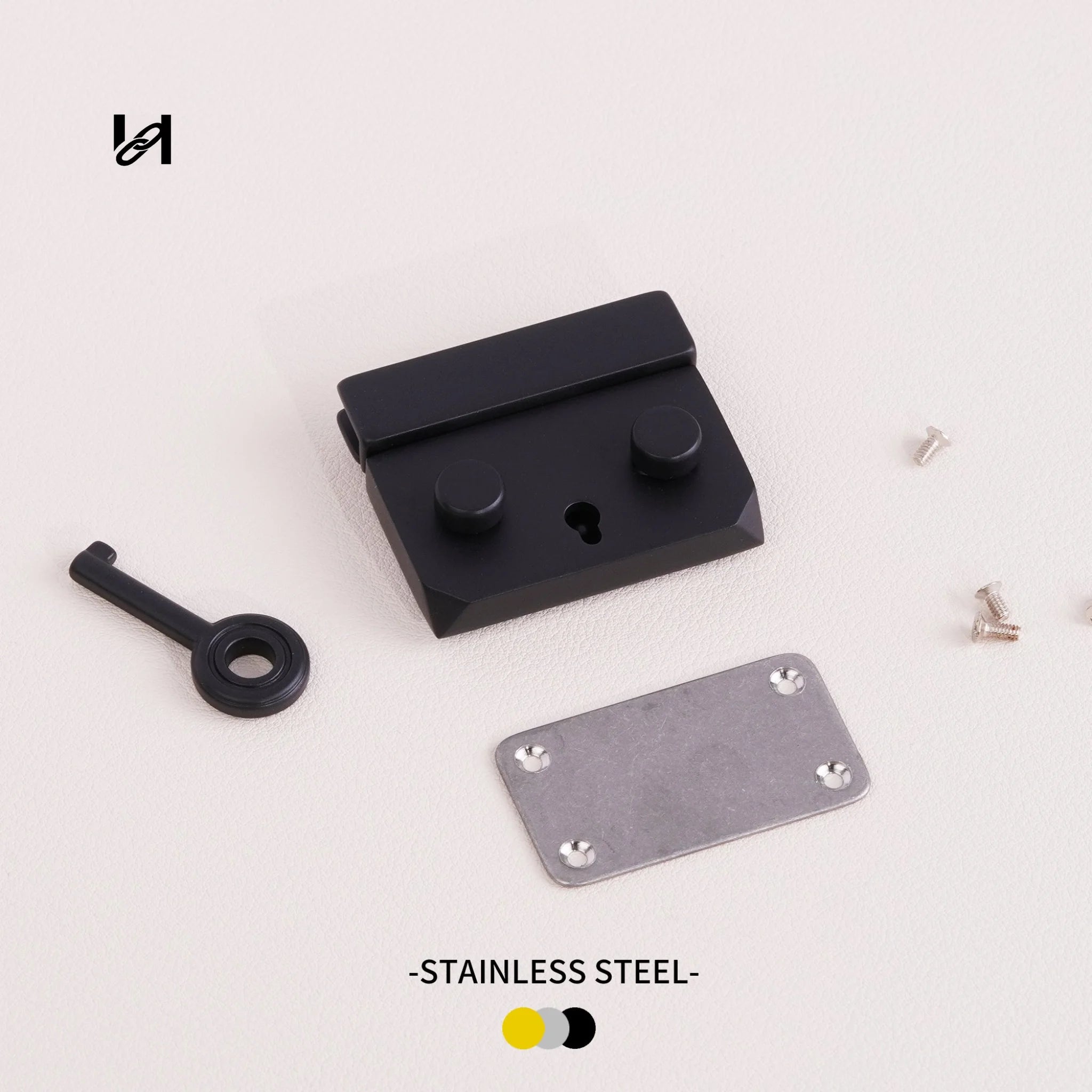 40×33mm Stainless Steel Briefcase Lock for Luggage - black - hardware