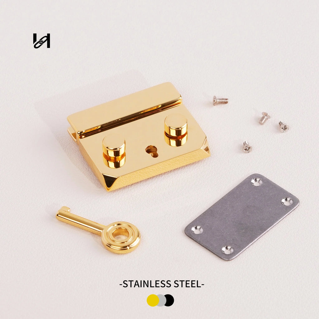 40×33mm Stainless Steel Briefcase Lock for Luggage - gold - hardware
