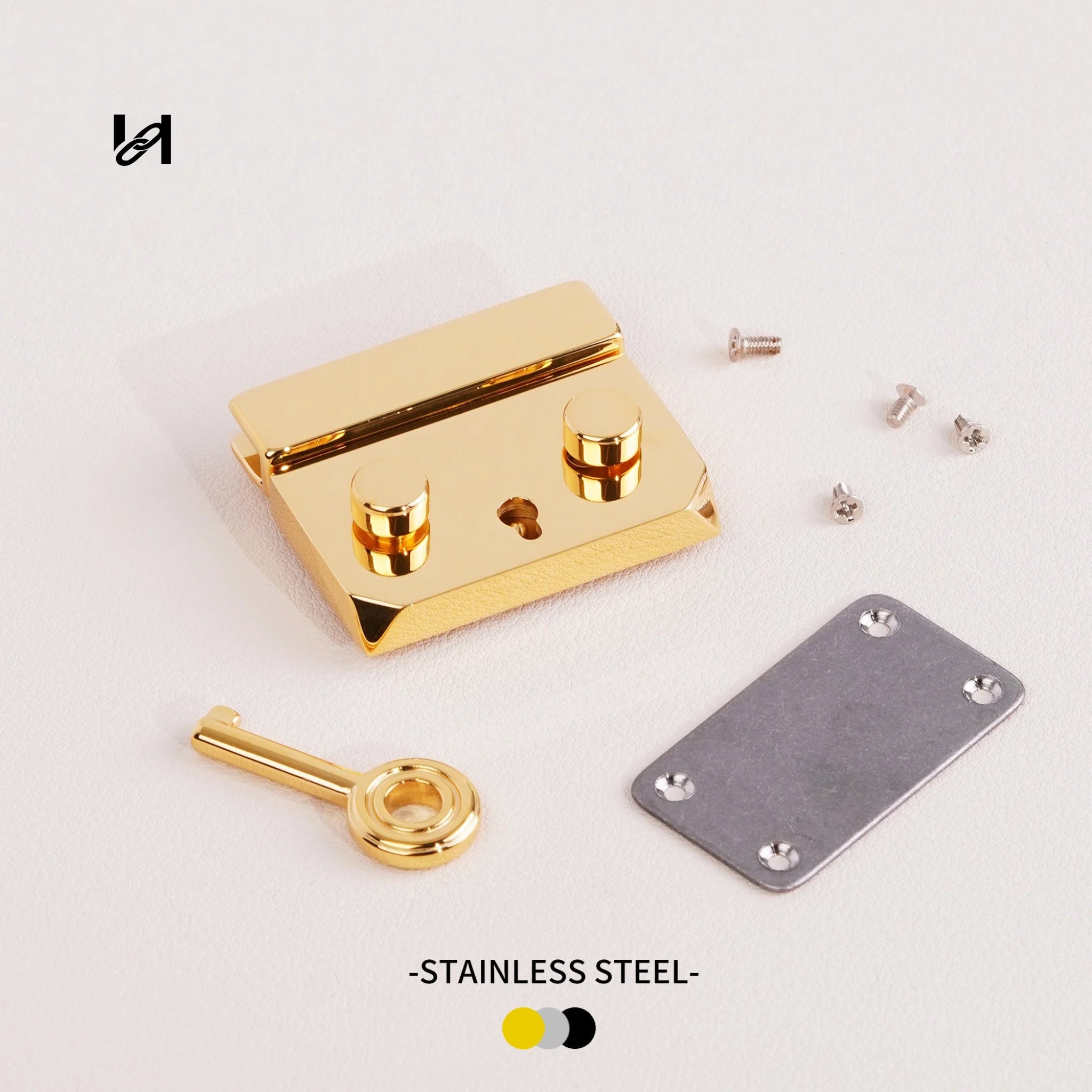 40×33mm Stainless Steel Briefcase Lock for Luggage - gold - hardware