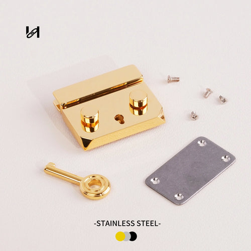 40×33mm Stainless Steel Briefcase Lock for Luggage - gold - hardware