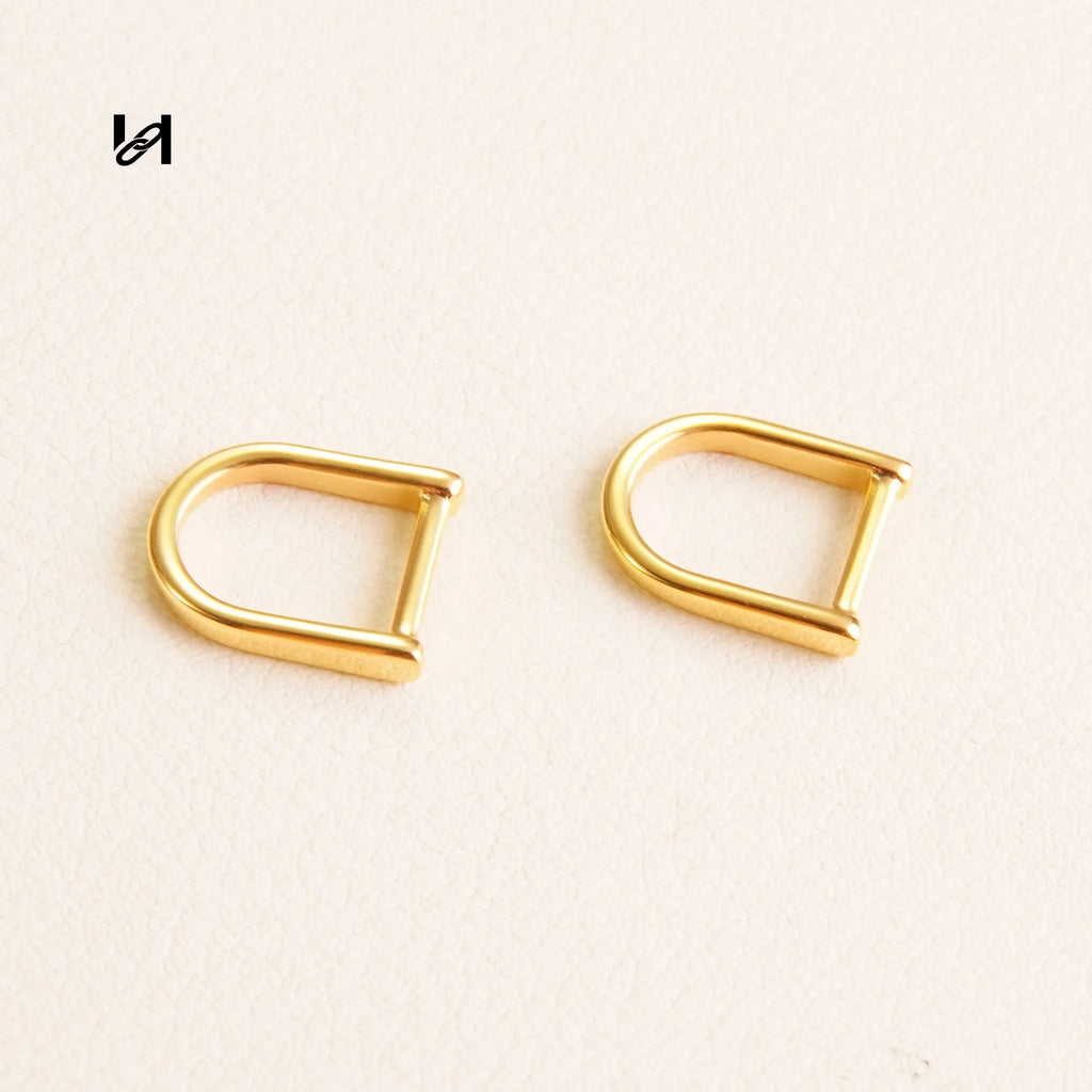 #5 Zipper Slider & Stop&Puller - D Shape Ring / Gold - hardware