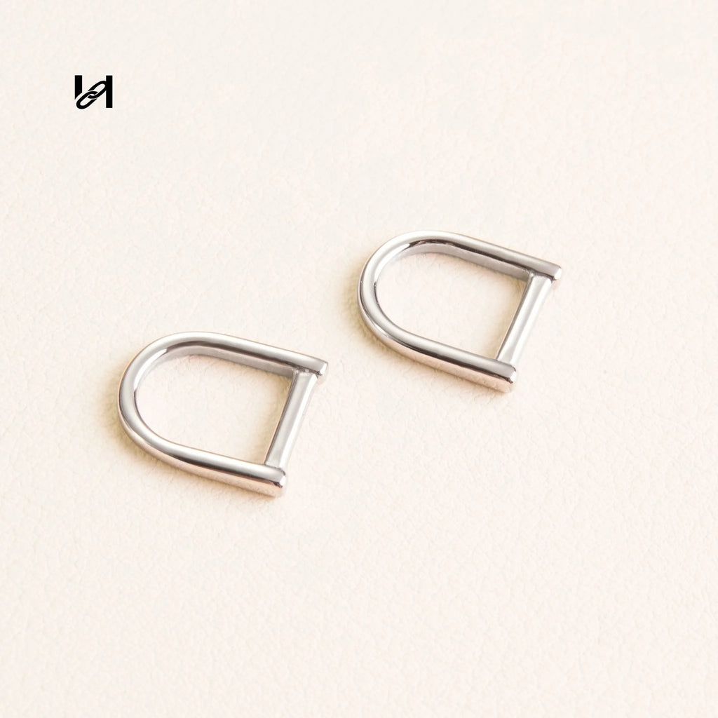 #5 Zipper Slider & Stop&Puller - D Shape Ring / Silver - hardware