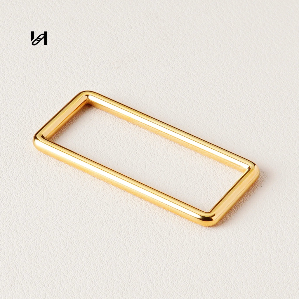 50mm 316L Stainless Steel Square Ring, Shoulder Strap & Webbing Connector - 50mm / gold - hardware