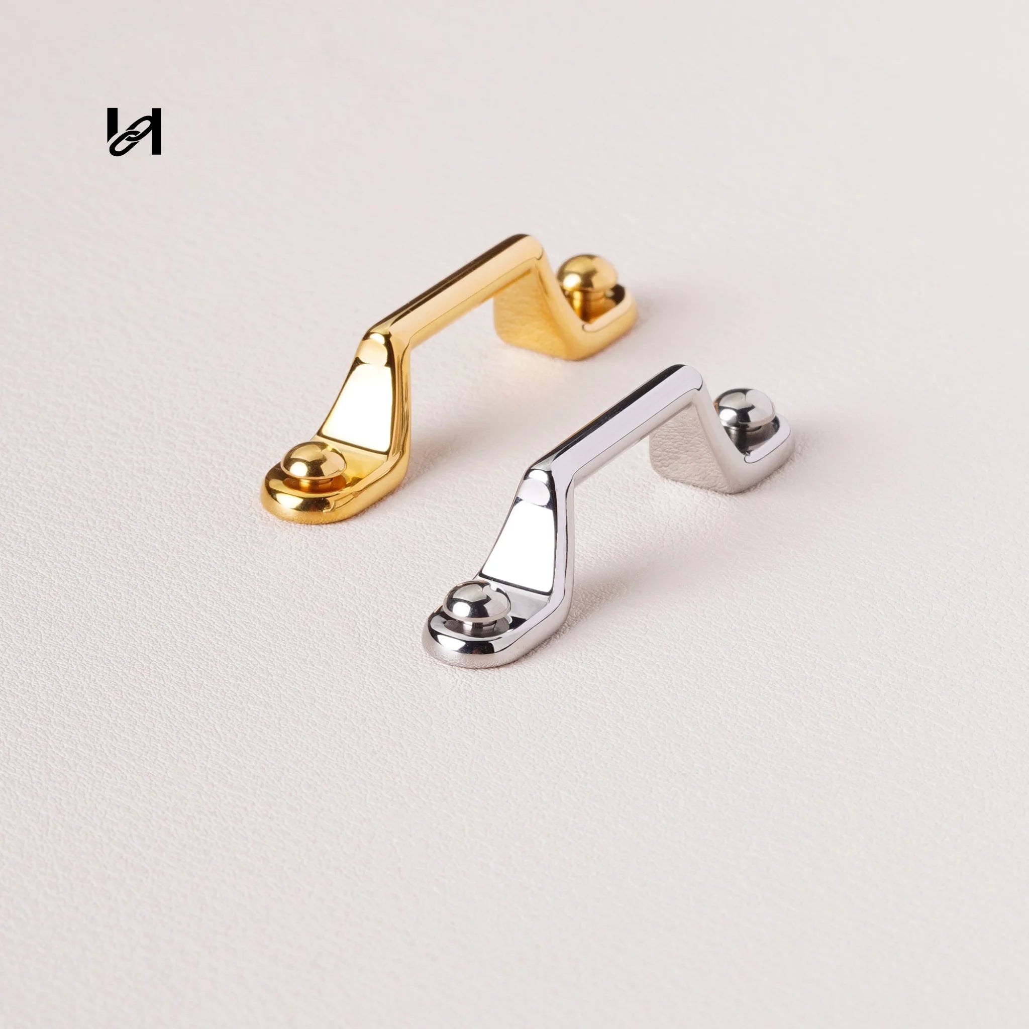 51mm 316L Stainless Steel Trunk Handle Loops, 24K Gold PVD Plated, Handle End Brackets for Leather Trunks, Boxes & Briefcases (Pair)