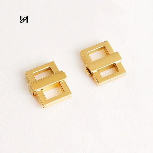 Rotation closure Leather shoulderstrap buckle-hook - Gold - hardware