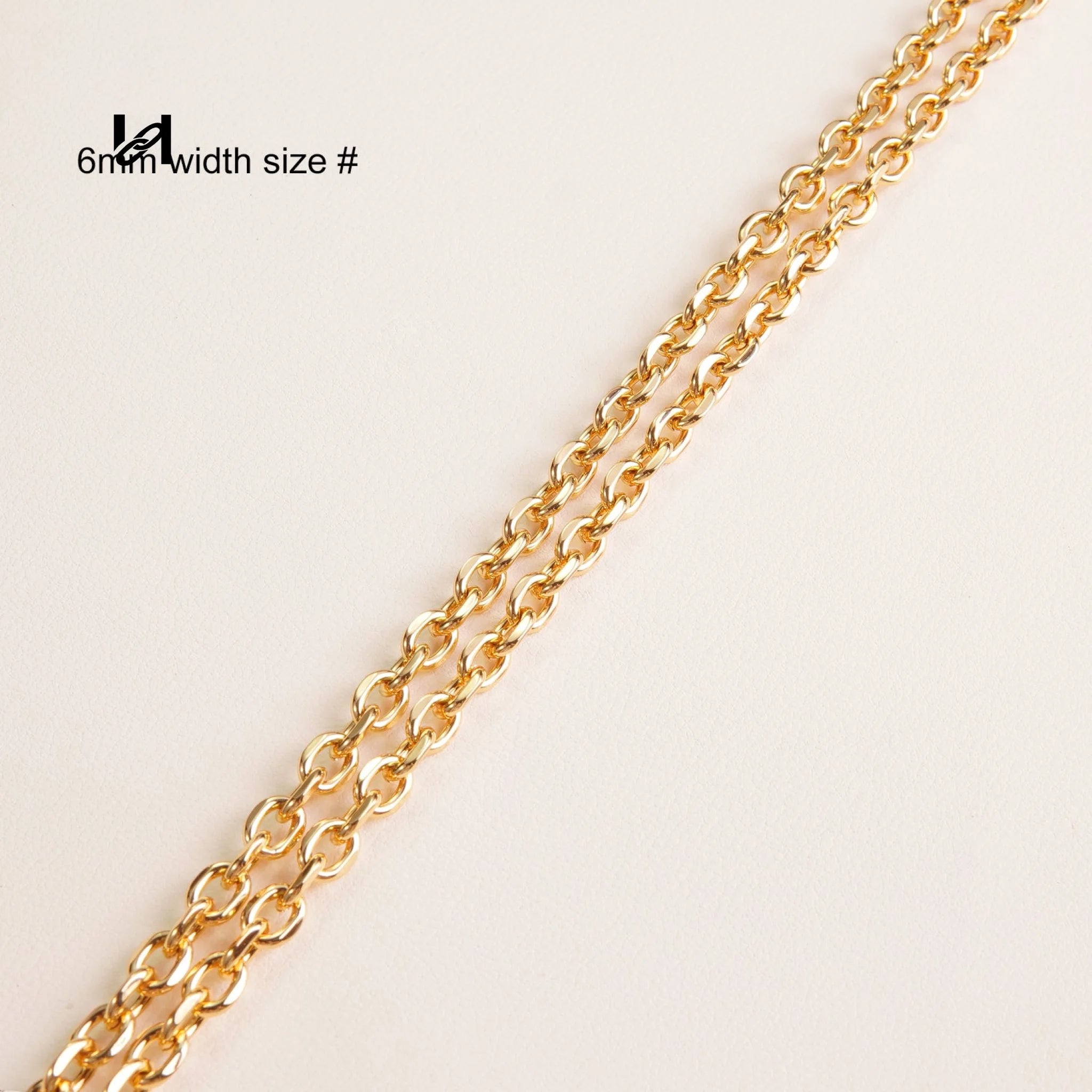 6mm & 8mm width round chain - Gold / 6mm width Chian only