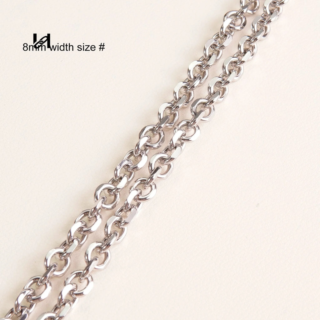 6mm & 8mm width round chain - Silver / 8mm width chian only