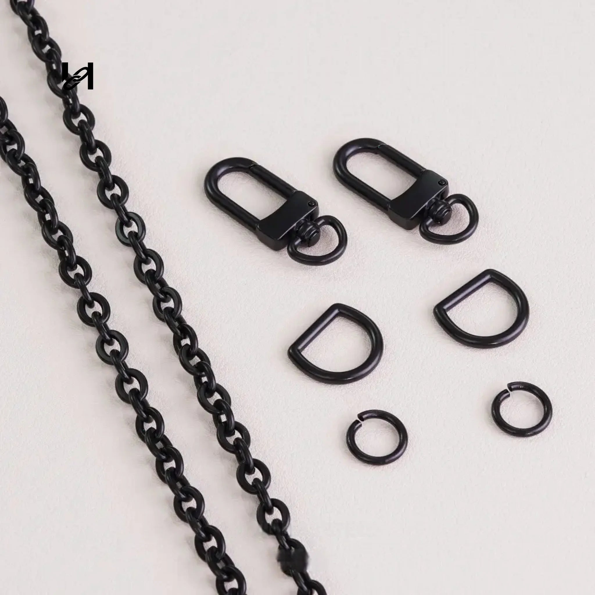3 in 1 6mm Chain - Chain Hook Buckle Set / Black