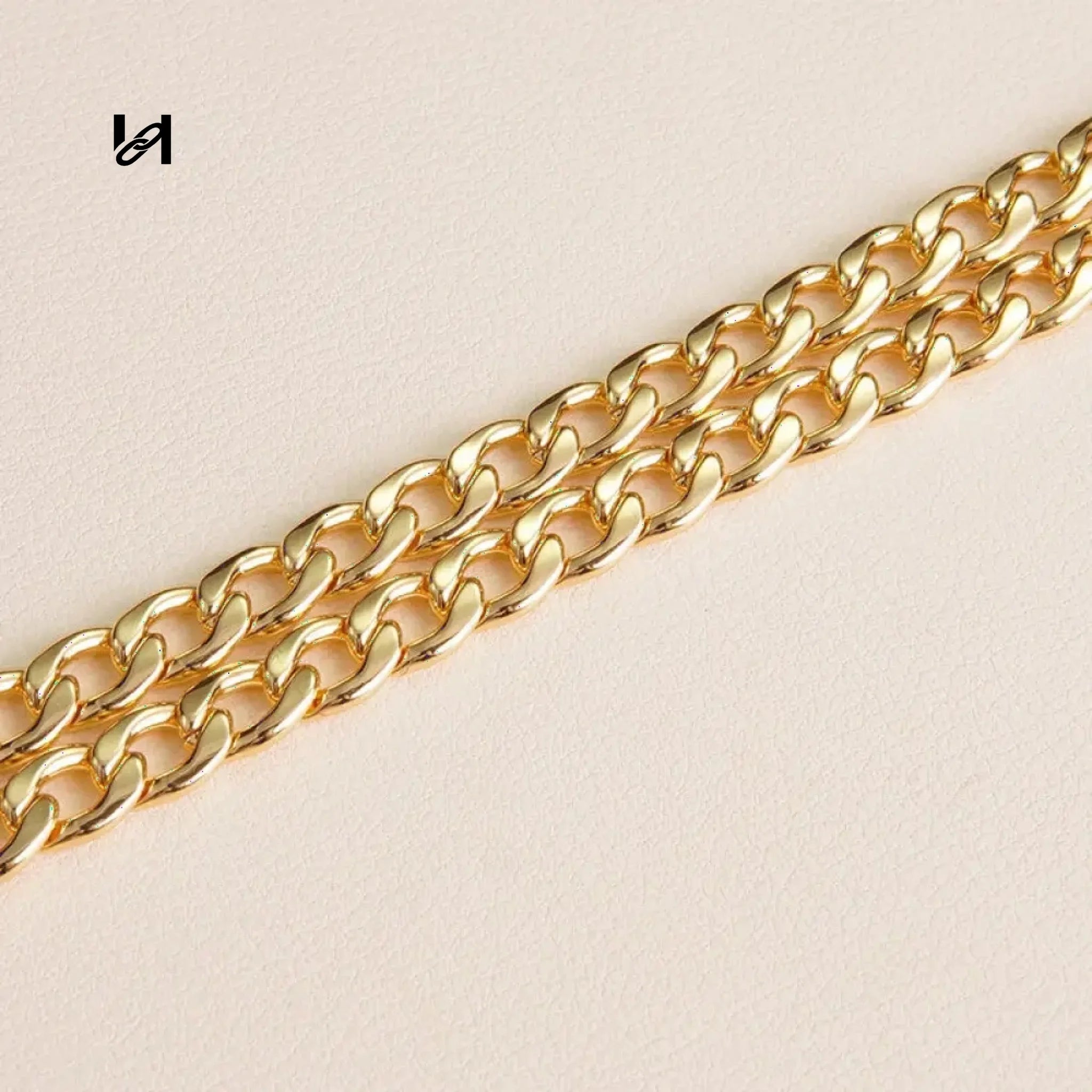 7.5mm Flat Chain - Chain Only / Gold - hardware