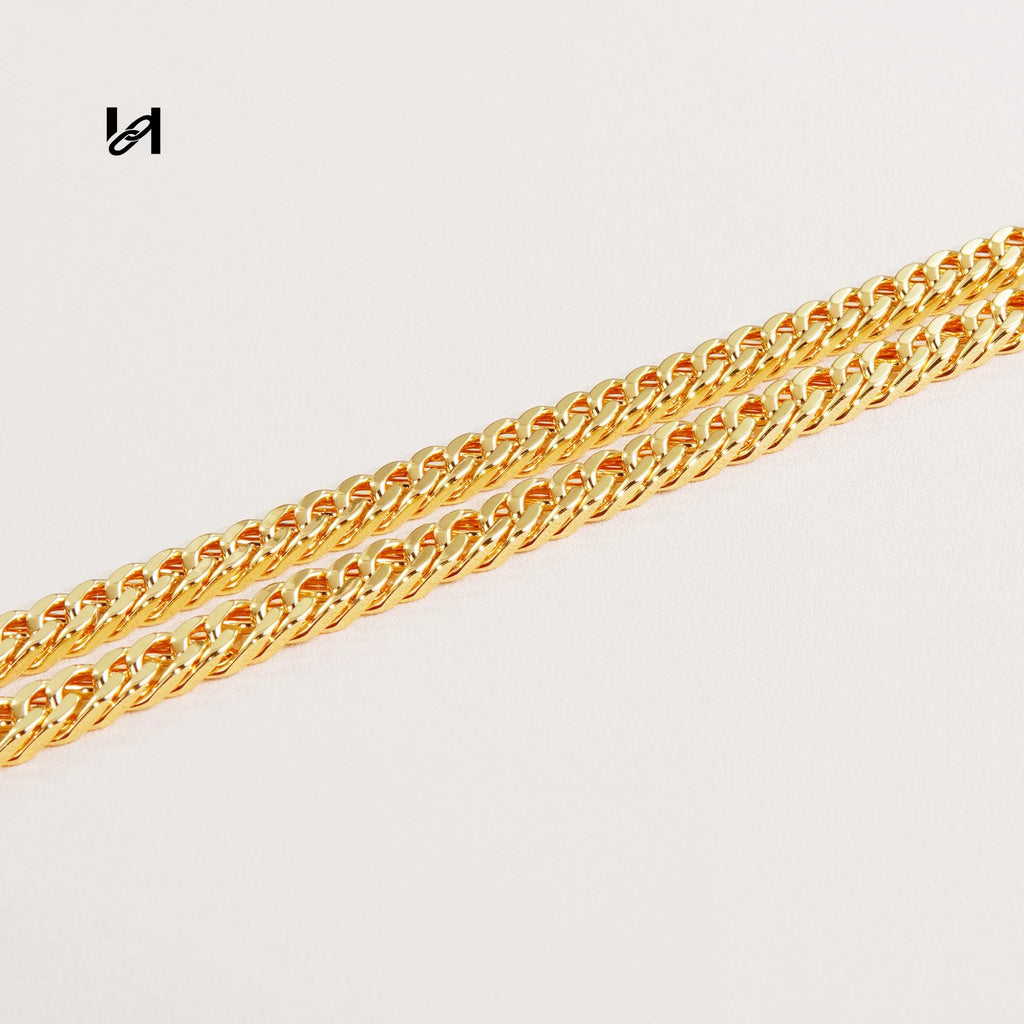 8MM double woven chain - Only chain / gold - hardware