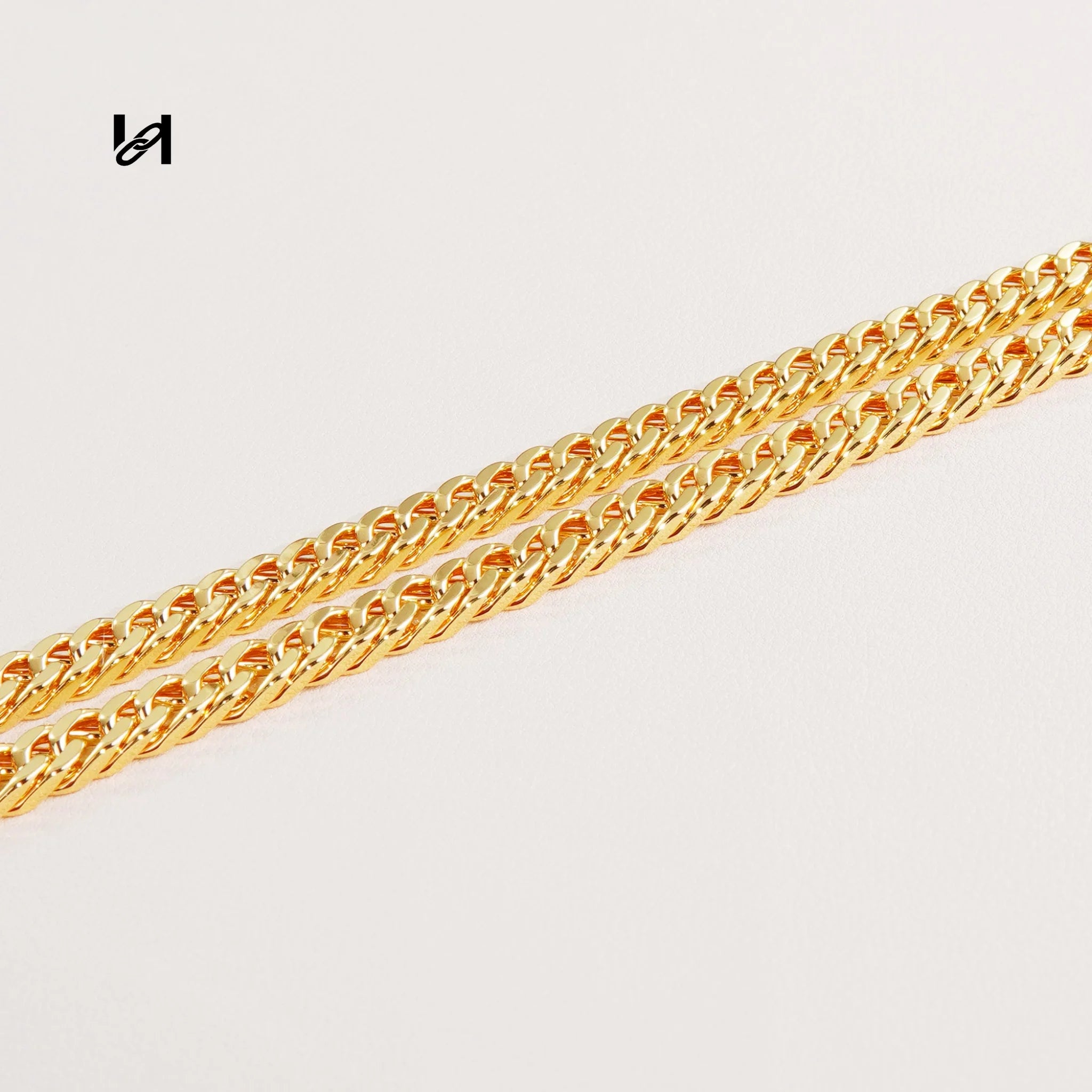 8MM double woven chain - Only chain / gold - hardware