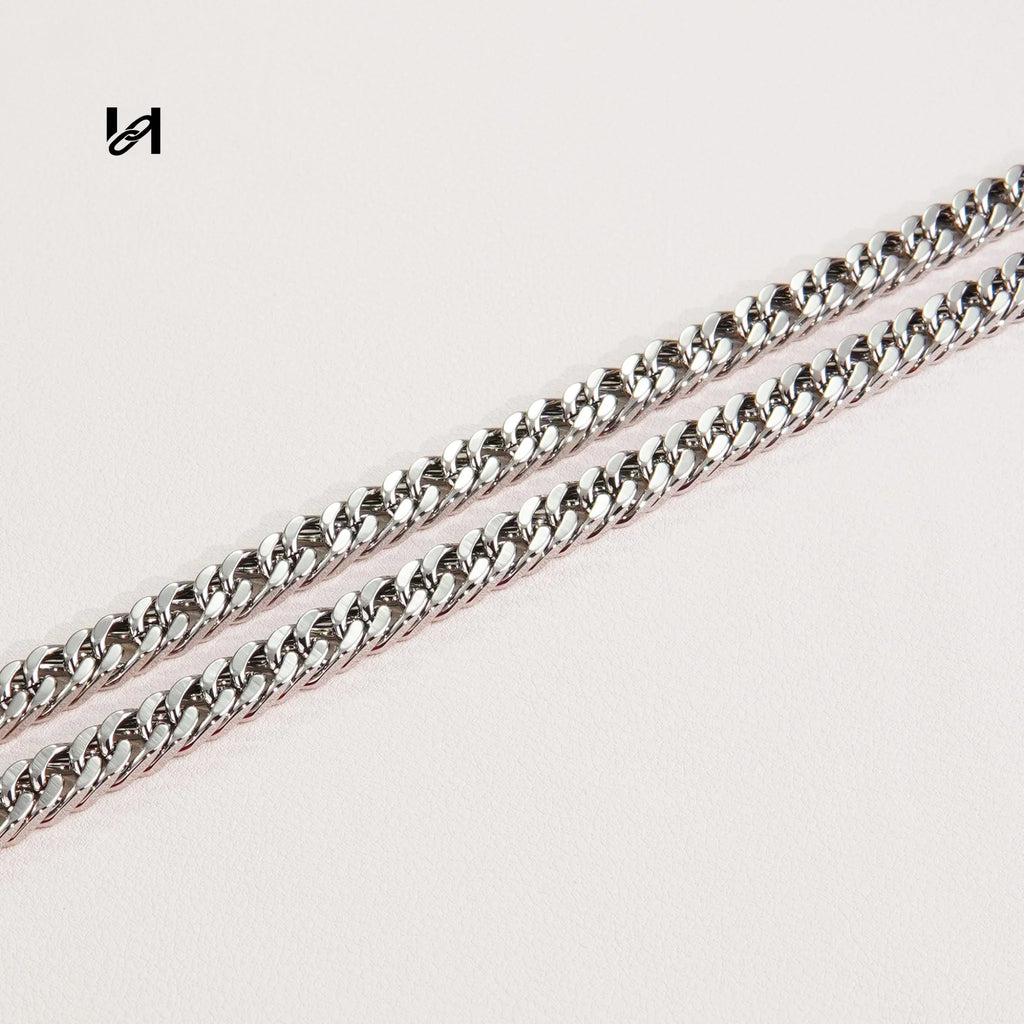 8MM double woven chain - Only chain / silver - hardware