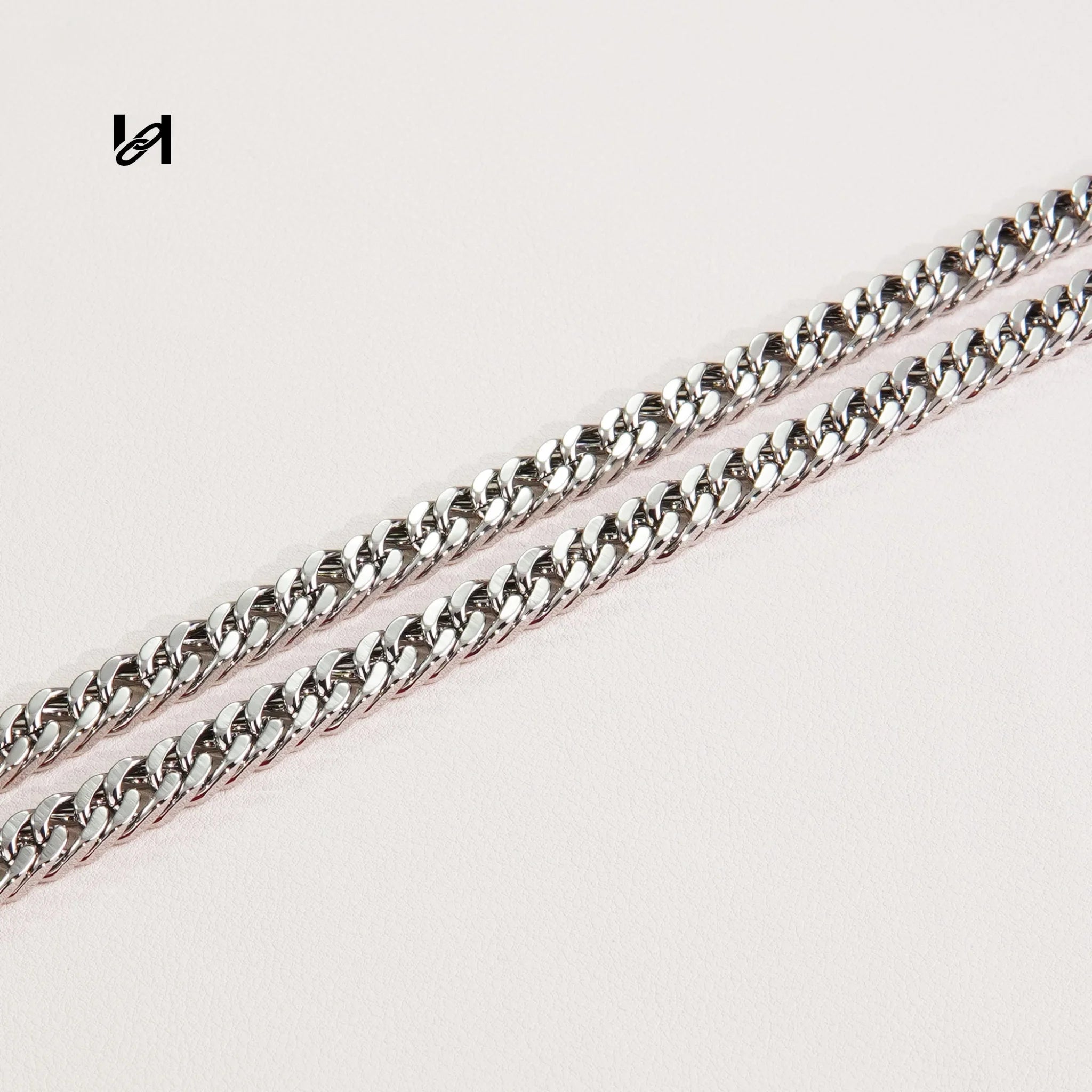 8MM double woven chain - Only chain / silver - hardware