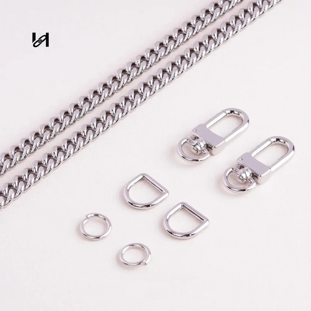 8MM Two Faceted diamond Chain - hardware
