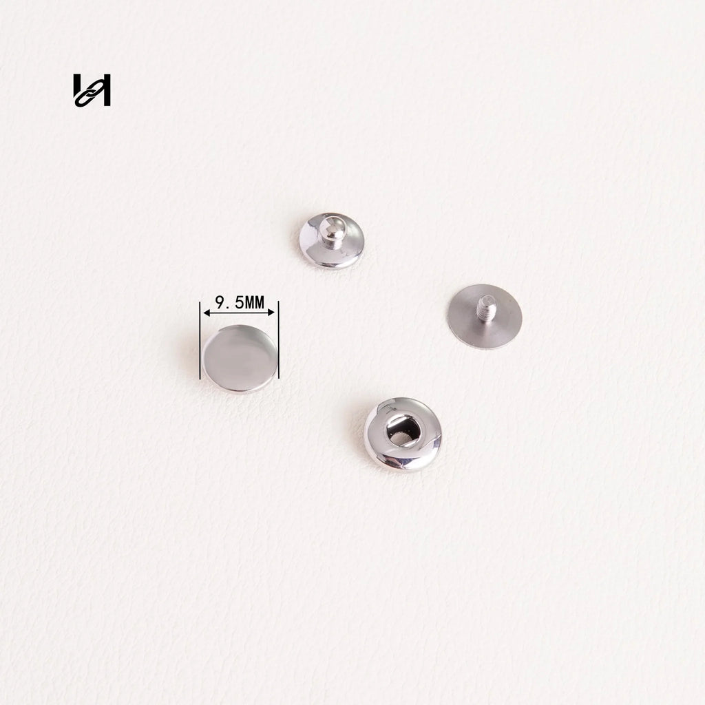 9.2mm Snap Button – Hidden & Visible Types for Bags & Leather Goods - 9.2MM hidden / silver - hardware