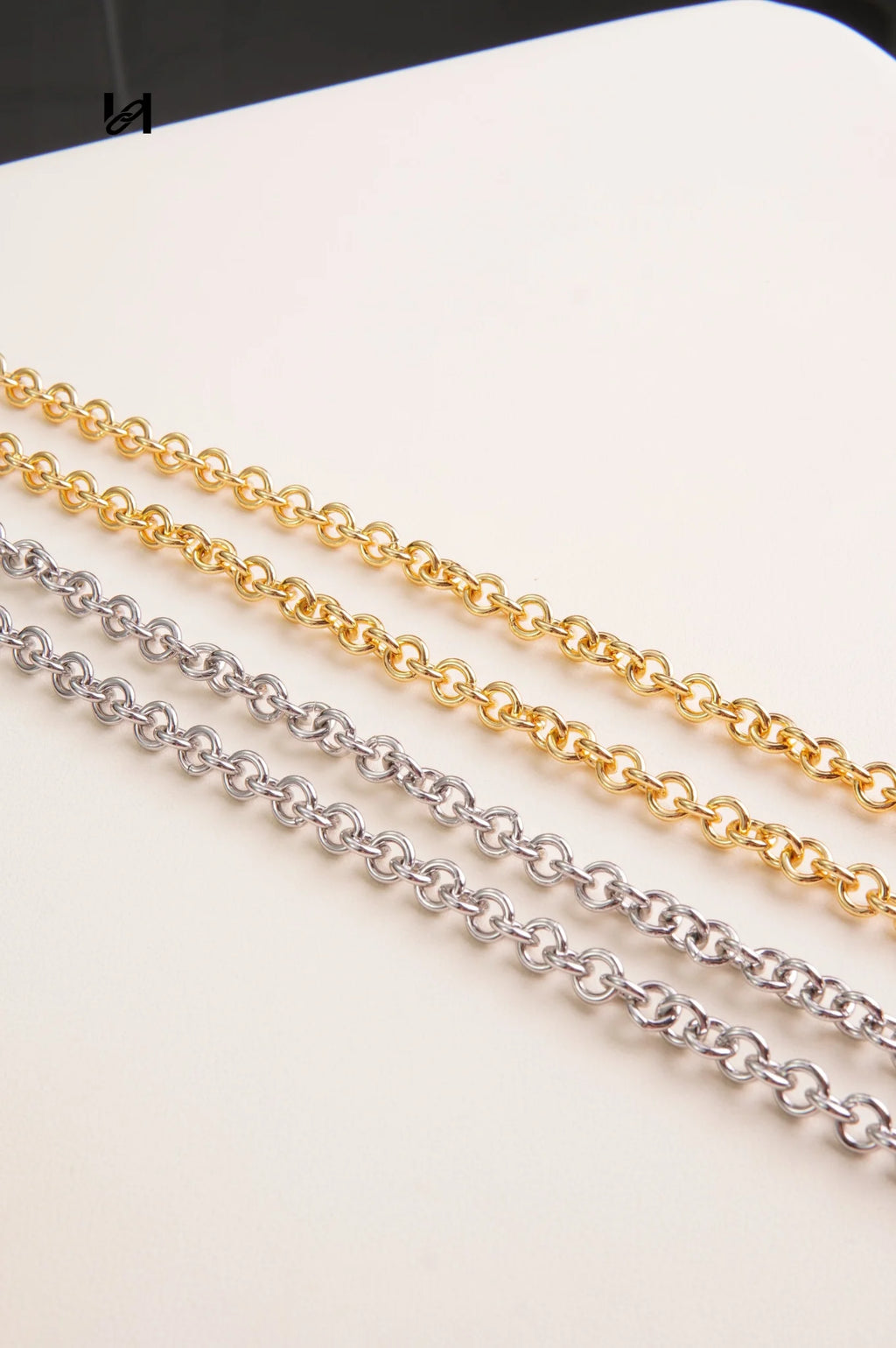 9mm hoodle shape chain - Chain Set / Gold - hardware