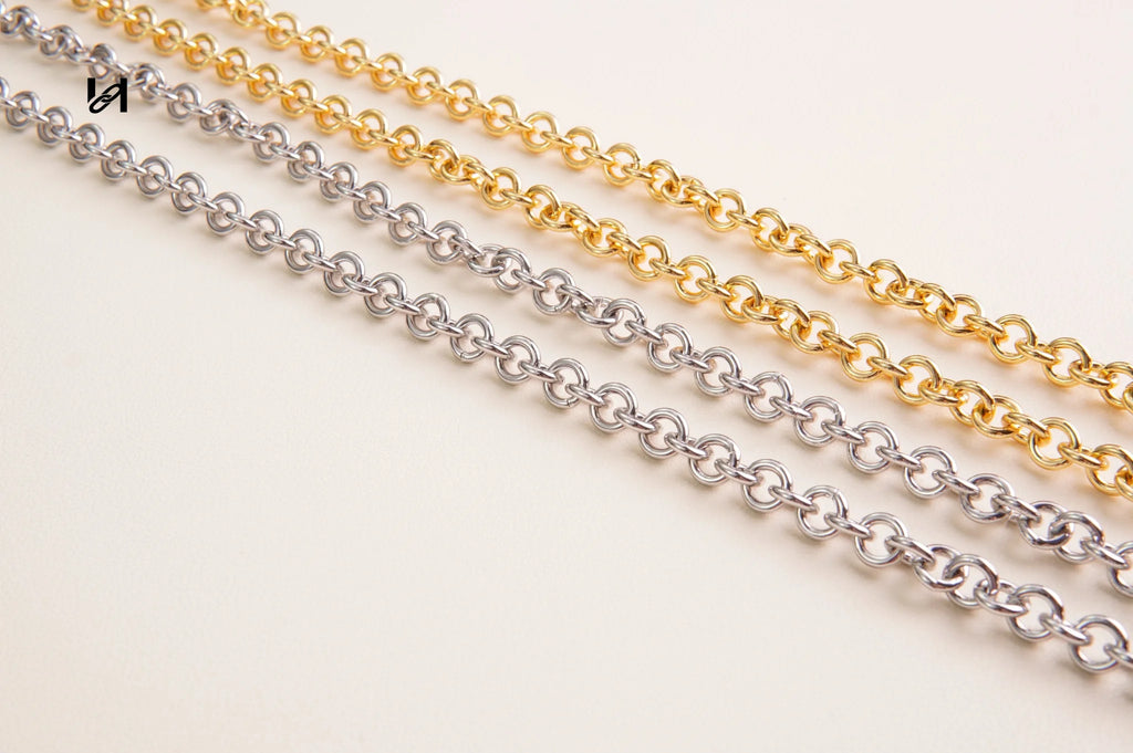9mm hoodle shape chain - Chain Set / Gold - hardware
