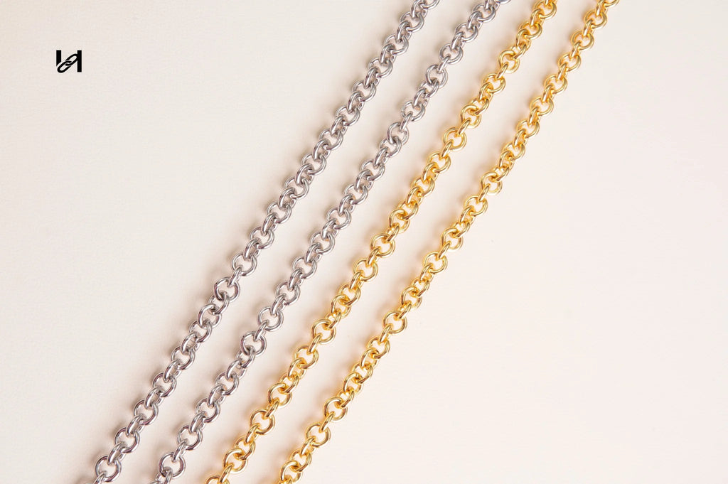 9mm hoodle shape chain - Chain Set / Gold - hardware
