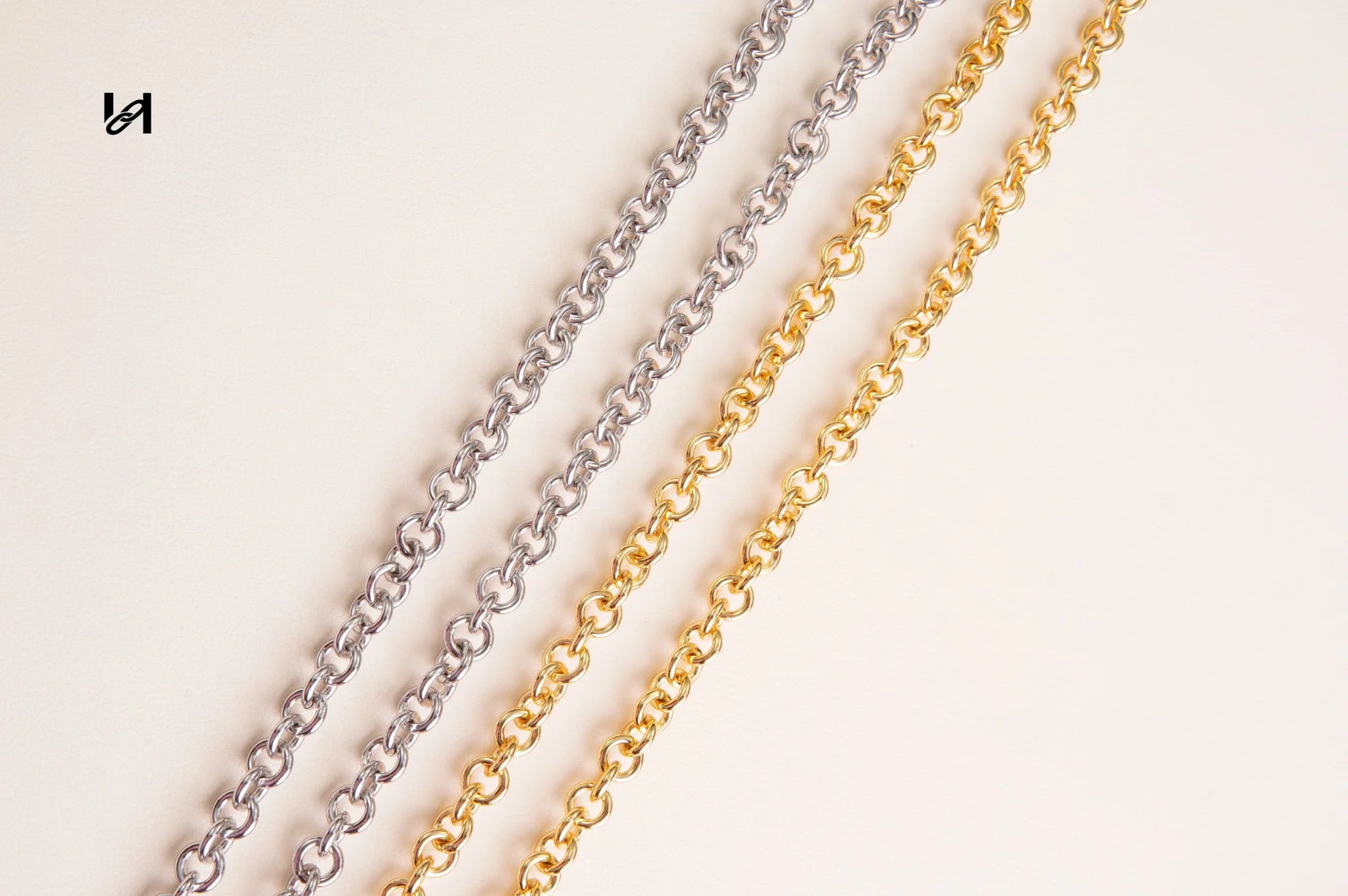 9mm hoodle shape chain - Chain Set / Gold - hardware