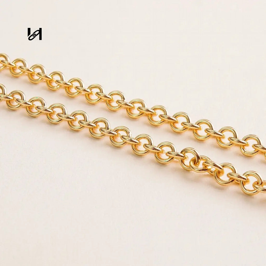9mm hoodle shape chain - Chain Only / Gold - hardware