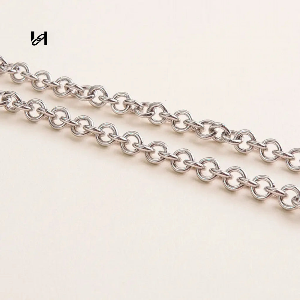 9mm hoodle shape chain - Chain Only / Silver - hardware