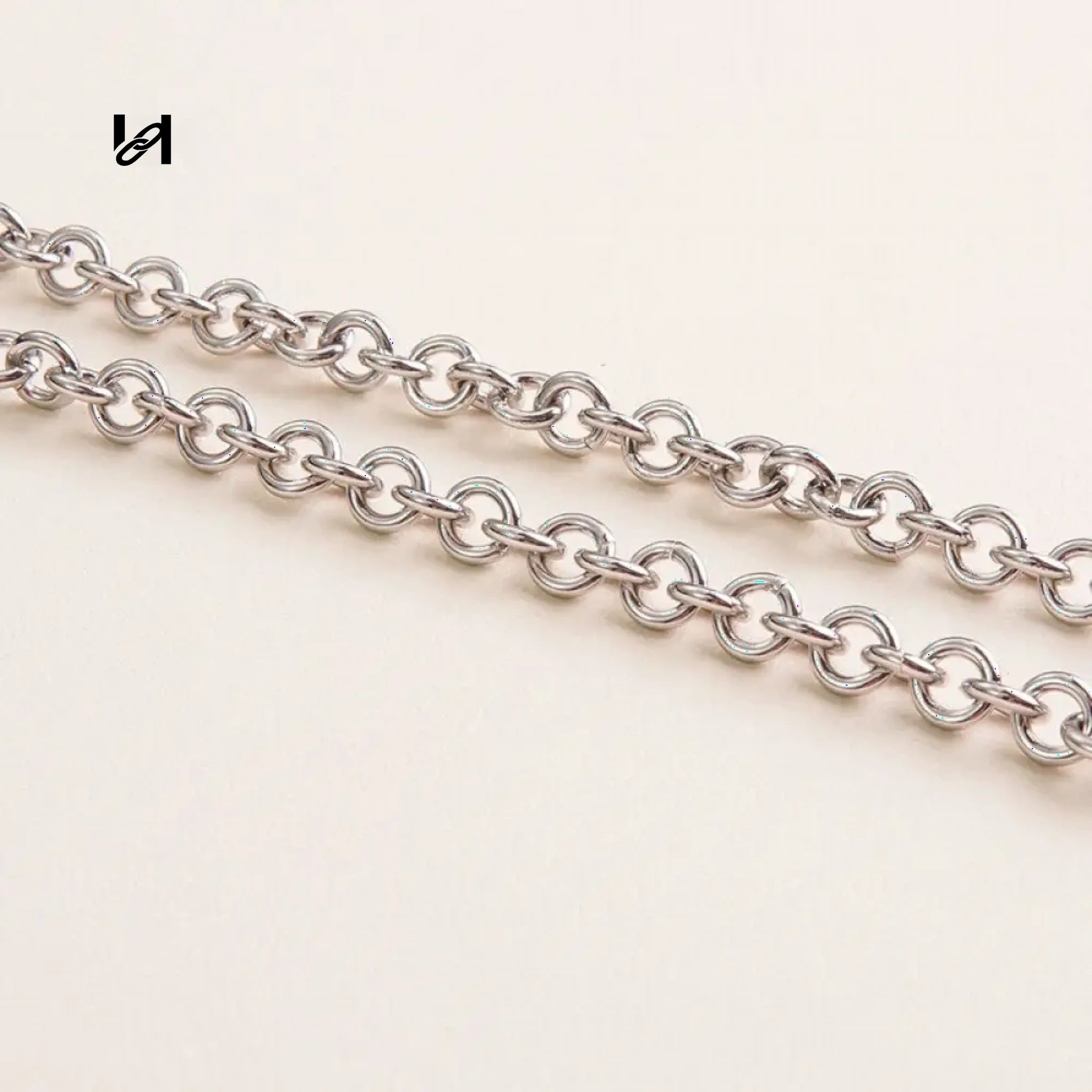 9mm hoodle shape chain - Chain Only / Silver - hardware