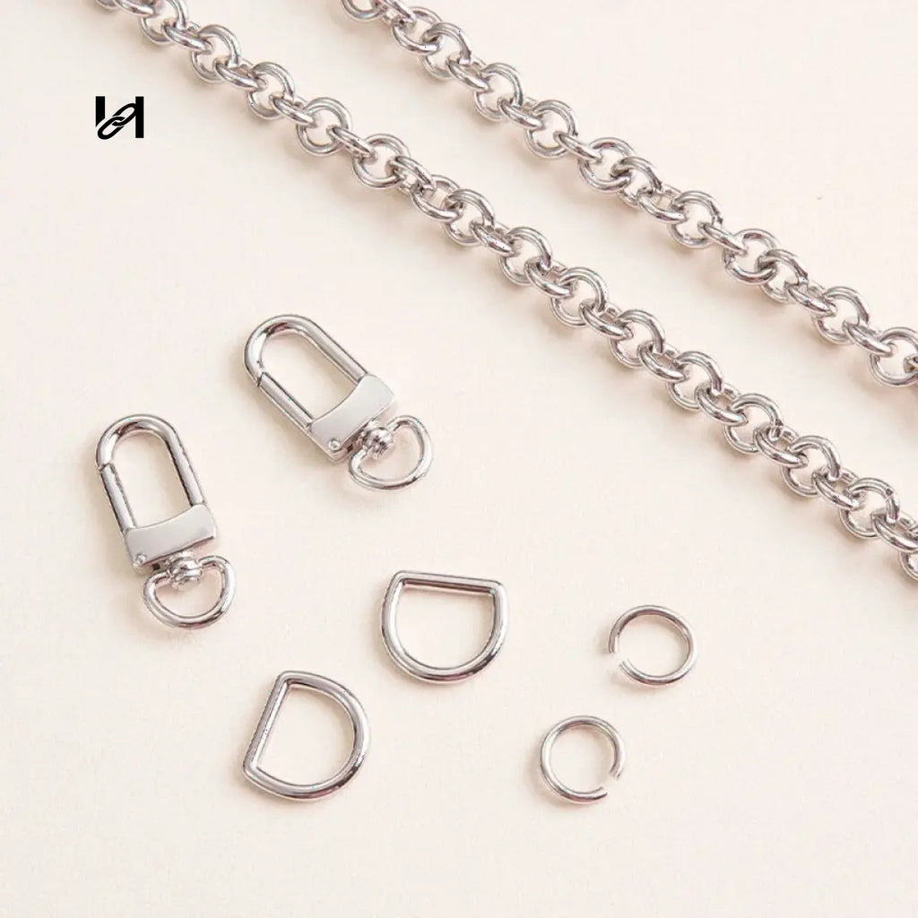 9mm hoodle shape chain - Chain Set / Silver - hardware