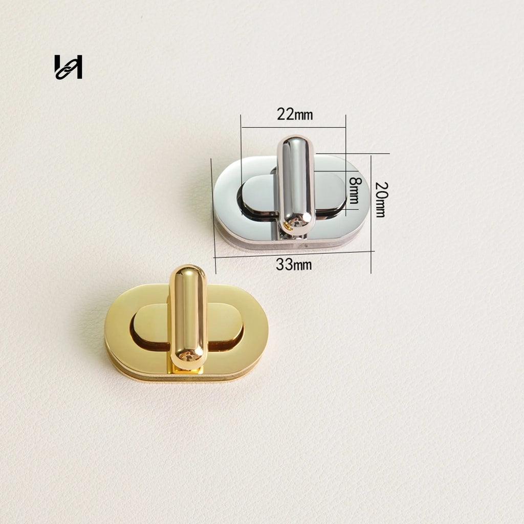 Best-Selling 33×20mm Stainless Steel Rounded Rectangle Turn Locks – Custom Hardware for Bags & Brands - hardware