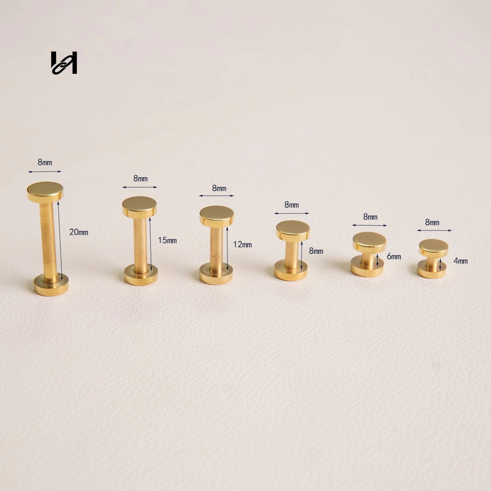 Gold and Silver 316L Stainless Steel Flat Head Screws – Bag Hardware for Leather Goods