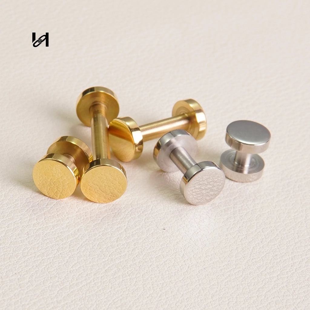 Gold and Silver 316L Stainless Steel Flat Head Screws – Bag Hardware for Leather Goods